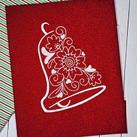 Floral Christmas Bell Embroidery Design 